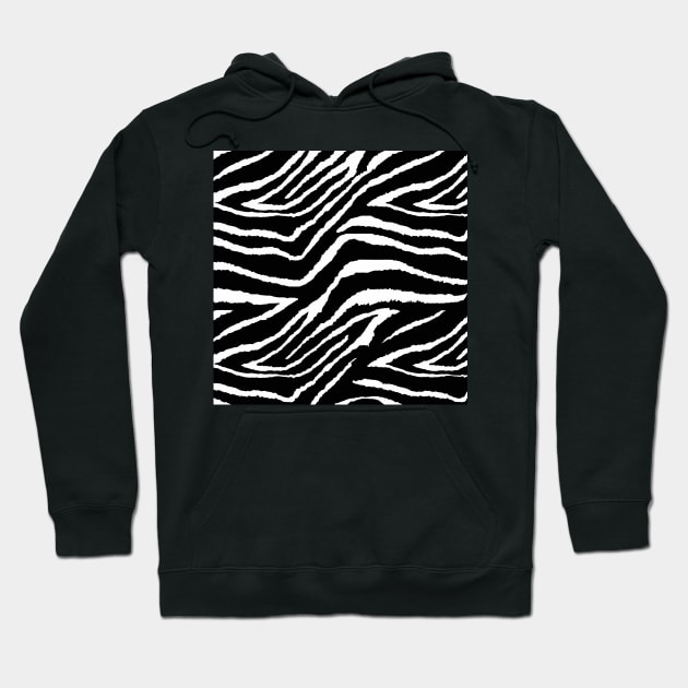 Zebra Black and White Animal Print Hoodie by Overthetopsm